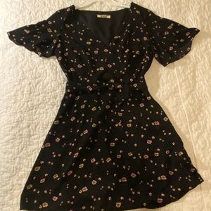 Black mini wrap dress